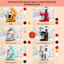 Bella Elegance Küchenmaschine 2000 W 2,7 PS 5,2 Ltr Edelstahl BPA-frei -Heimladen 10034364 de 0007 usp