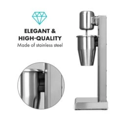 Kraftpaket Milchshake-Mixer Proteinshake 80W Edelstahl Silber -Heimladen 10034456 yy 0007 logo Klarstein Kraftpaket Pro Milchshake Mixer 80W