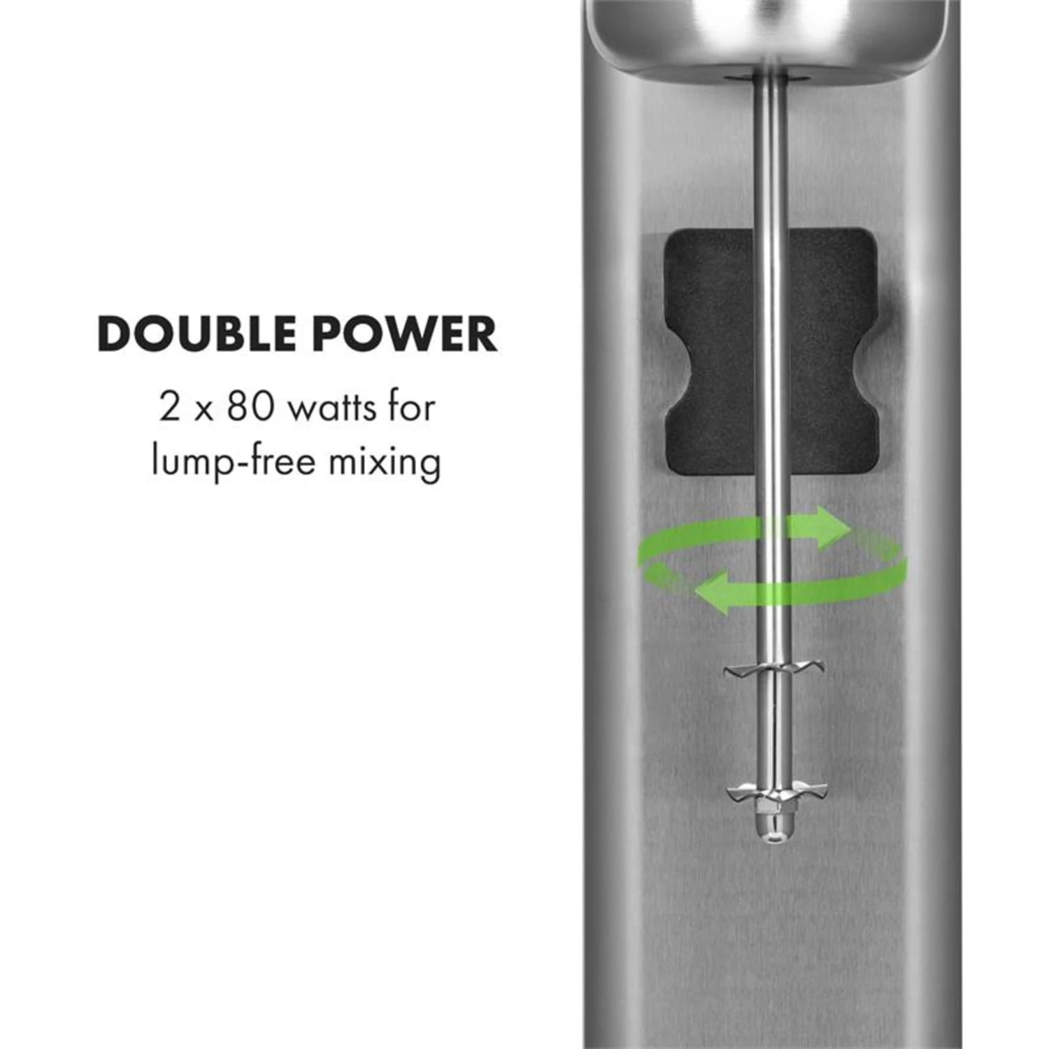 Kraftpaket II Doppel-Milchshake-Mixer Proteinshake 160W Edelstahl – Bild 3