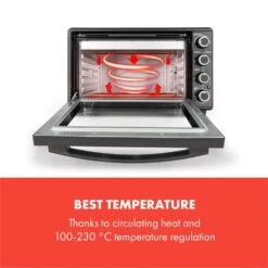 Masterchef 45 Mini-Backofen 45l 2000W 100-230 °C Timer Schwarz -Heimladen 10034496 yy 0003 logo Klarstein Masterchef 45 Mini Backofen 45l schwarz