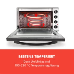 Masterchef 45 Mini-Backofen 45l 2000W 100-230 °C Timer Silber -Heimladen 10034497 de 0003 logo