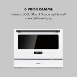 Azuria Geschirrspülmaschine 1380W 6,5L 6 Gedecke Schwarze Glasfront -Heimladen 10034510 de 0005 logo