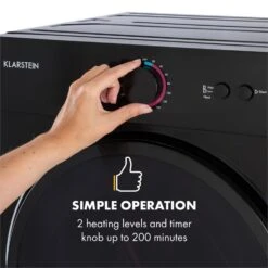 Jet Set Mini-Wäschetrockner Ablufttrockner 1020W EEK C 3kg 50cm -Heimladen 10034512 yy 0004 logo Klarstein Jet Set Waeschetrockner schwarz