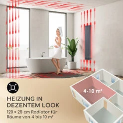 Delgado 120 X 25 Heizkörper 508W Warmwasser 1/2" 4-10m² Grau 11 Delgado 120 X 25 Heizkörper 508W Warmwasser 1/2" 4-10m² Grau -Heimladen 10034597 de 0003 usp