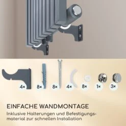 Delgado 160 X 45 Heizkörper 822W Warmwasser 1/2" 8-20m² Grau -Heimladen 10034598 de 0004 usp