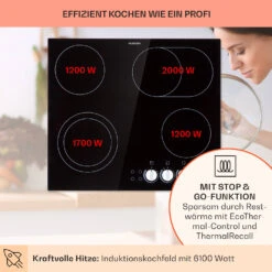 EasyCook Keramikkochfeld 6100W Drehregler Schwarz 13 EasyCook Keramikkochfeld 6100W Drehregler Schwarz -Heimladen 10034604 de 0003 usp