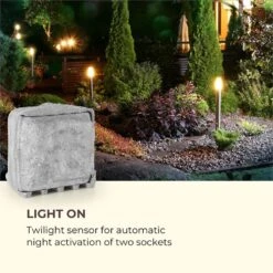 Power Rock Twilight 5 4-fach-Gartensteckdose IP44 Dämmerlichtsensor 5m -Heimladen 10034693 yy 0003 logo Waldbeck Power Rock Twilight Gartensteckdose