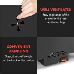 Flintstone Räucherofen 1600W Thermometer Edelstahl Elektrisch -Heimladen 10034702 yy 0009 logo Klarstein NES C16