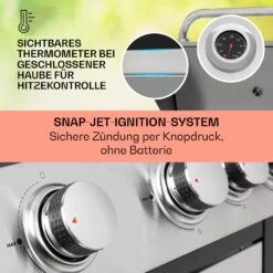 Tomahawk Gasgrill 4x3,6 KW + 2,7 KW Brenner 66x43,5 Cm Grill Edelstahl -Heimladen 10034710 de 0004 usp