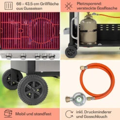 Tomahawk Gasgrill 4x3,6 KW + 2,7 KW Brenner 66x43,5 Cm Grill Edelstahl -Heimladen 10034710 de 0005 usp