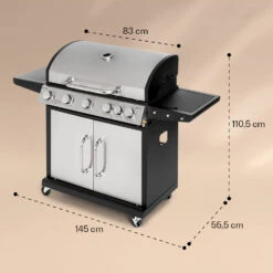 Tomahawk Gasgrill 5x3,6 KW + 2,7 KW Brenner 80x43,5 Cm Grill Edelstahl 15 Tomahawk Gasgrill 5x3,6 KW + 2,7 KW Brenner 80x43,5 Cm Grill Edelstahl -Heimladen 10034712 yy 0007 dimensions