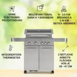 Valkyrie Gasgrill 4x3,5 KW + 3,15 KW Brenner 74x44 Cm Grill Edelstahl 11 Valkyrie Gasgrill 4x3,5 KW + 3,15 KW Brenner 74x44 Cm Grill Edelstahl -Heimladen 10034715 de 0002 usp