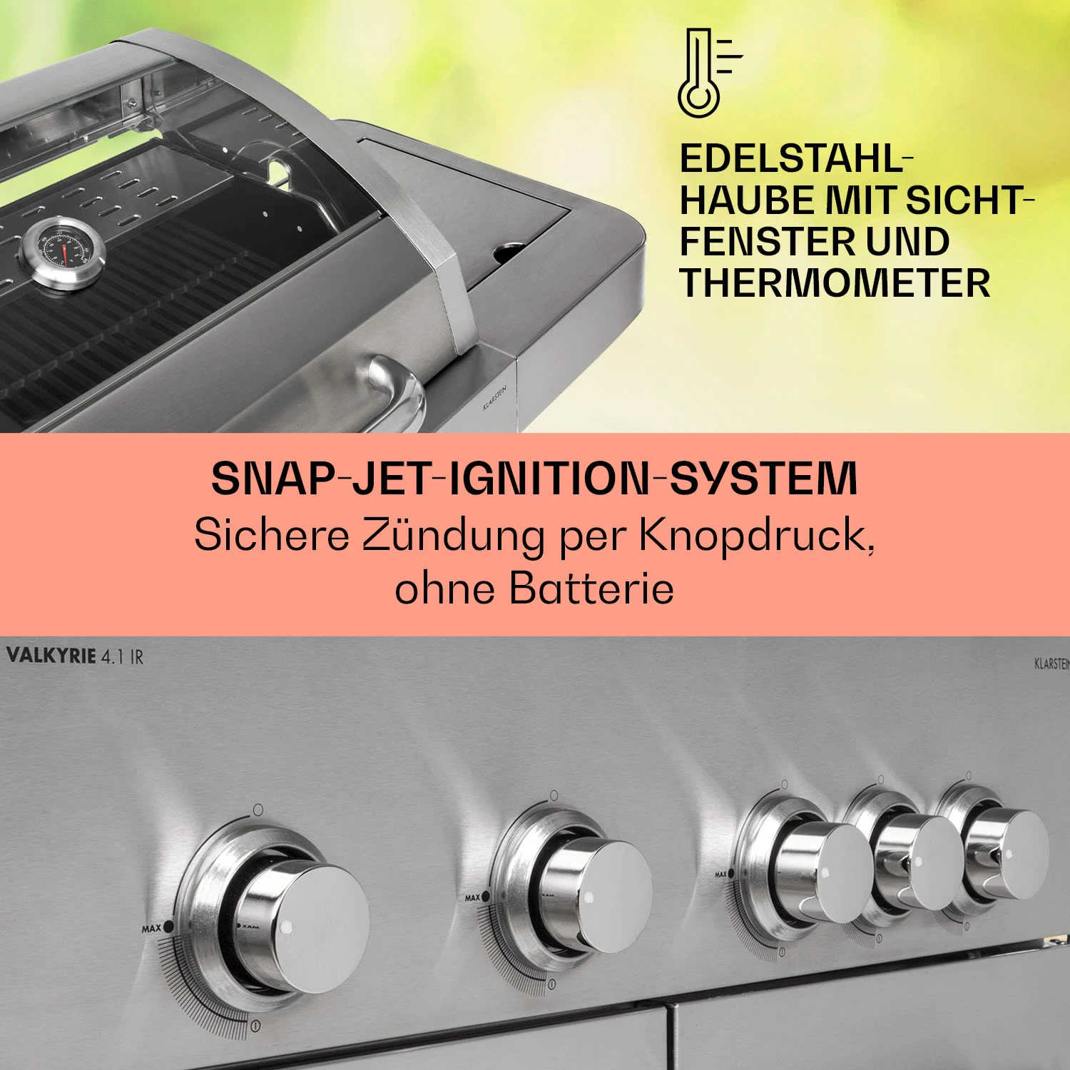 Valkyrie Gasgrill 4x3,5 KW + 3,15 KW Brenner 74x44 Cm Grill Edelstahl 6 Valkyrie Gasgrill 4x3,5 KW + 3,15 KW Brenner 74x44 Cm Grill Edelstahl – Bild 4