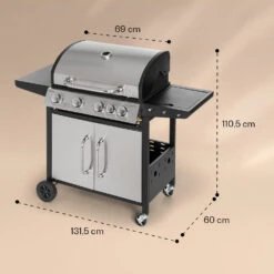Valkyrie Gasgrill 4x3,5 KW + 3,15 KW Brenner 74x44 Cm Grill Edelstahl 17 Valkyrie Gasgrill 4x3,5 KW + 3,15 KW Brenner 74x44 Cm Grill Edelstahl -Heimladen 10034715 yy 0008 dimensions