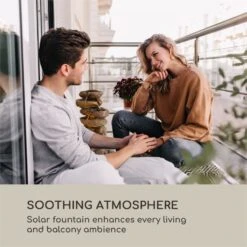 Savona Solarbrunnen 2,8 W Polyresin 5h Akku LEDs Steinoptik -Heimladen 10034720 yy 0006 logo Blumfeldt Savona Solarbrunnen Steinoptik