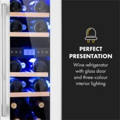 Vinovilla 17 Built-In Duo Zweizonen-Weinkühlschrank 53l 17 Fl. 3-Farben Glastür -Heimladen 10034725 yy 0008 logo Klarstein Vinovilla 17 2 Zonen Weinkuehlschrank weiss