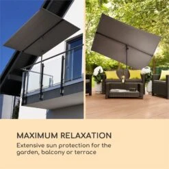 Flex-Shade XL Sonnenschirm 150 X 210 Cm Polyester UV 50 Dunkelgrau -Heimladen 10034728 yy 0002 logo Blumfeldt Flex Shade XL Sonnenschirm 150x210 grau