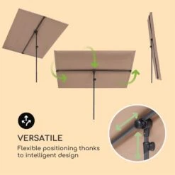 Flex-Shade XL Sonnenschirm 150 X 210 Cm Polyester UV 50 Taupe -Heimladen 10034729 yy 0003 logo Blumfeldt Flex Shade XL Sonnenschirm 150x210 taupe