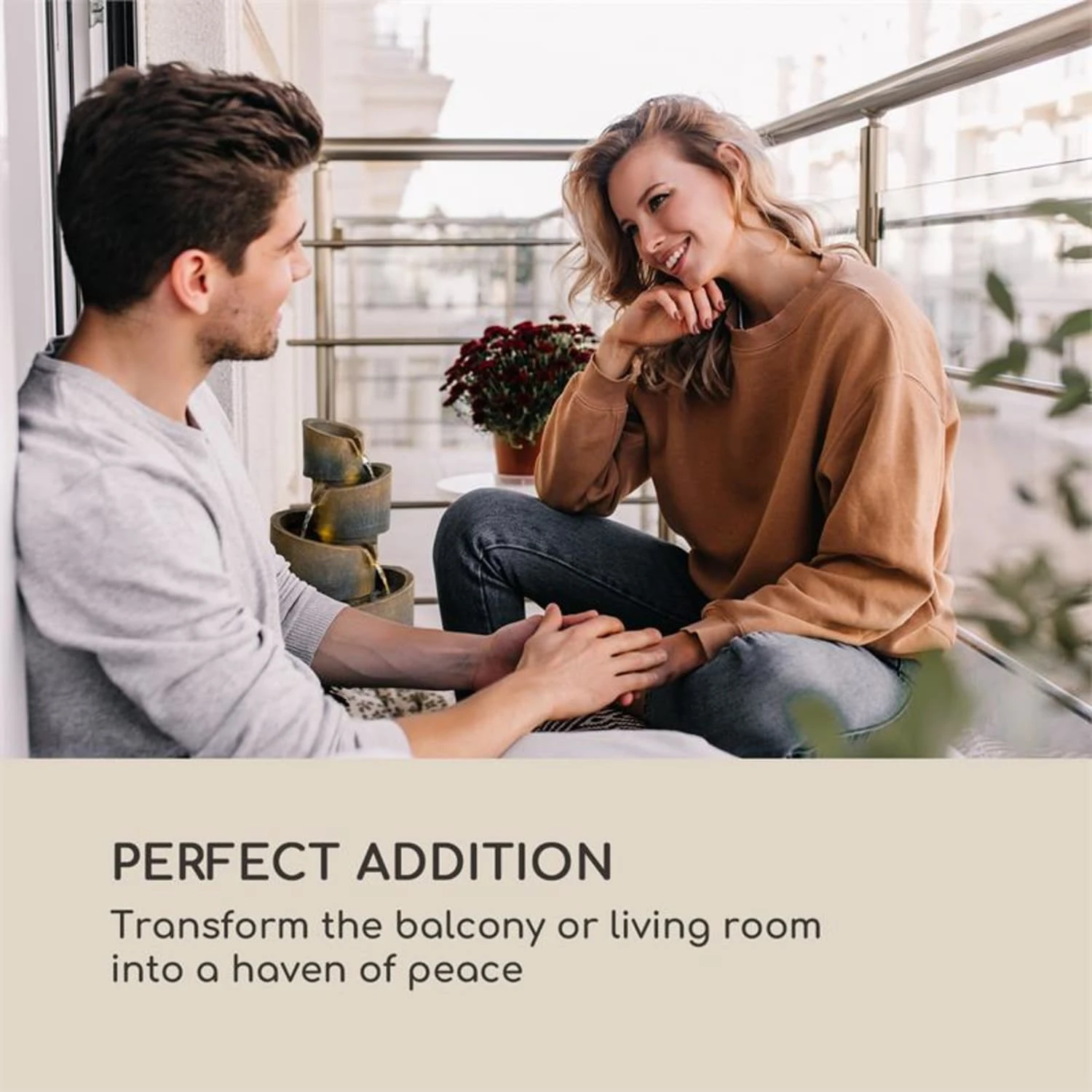 Mantua Kaskadenbrunnen Gartenbrunnen 4 Stufen Akku 2,8W Solar LED 7 Mantua Kaskadenbrunnen Gartenbrunnen 4 Stufen Akku 2,8W Solar LED – Bild 5