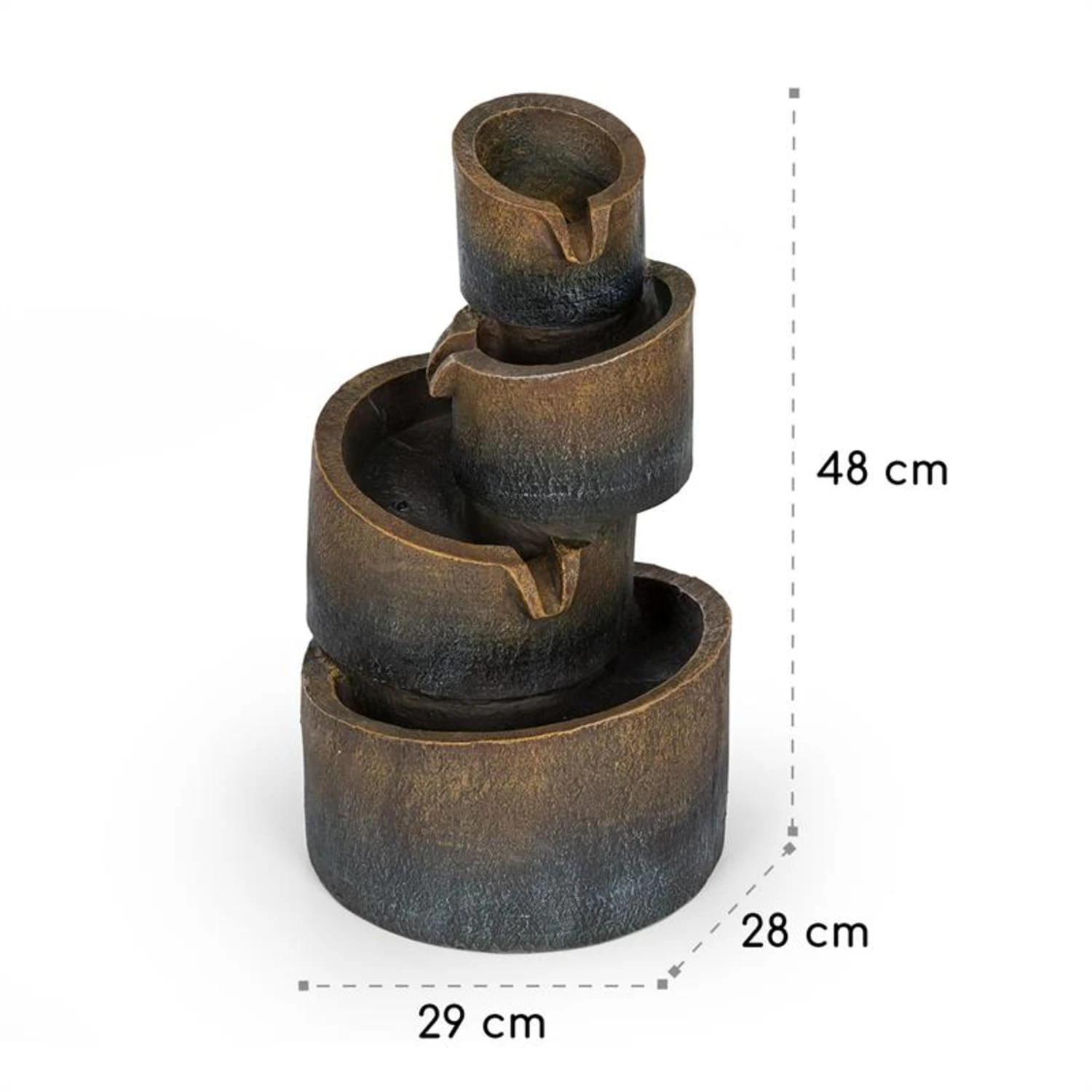 Mantua Kaskadenbrunnen Gartenbrunnen 4 Stufen Akku 2,8W Solar LED 9 Mantua Kaskadenbrunnen Gartenbrunnen 4 Stufen Akku 2,8W Solar LED – Bild 7