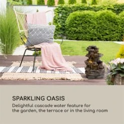Messina Kaskadenbrunnen Solarbrunnen Gartenbrunnen Akku Solarpanel LED -Heimladen 10034734 yy 0003 logo Blumfeldt Messina Kaskadenbrunnen
