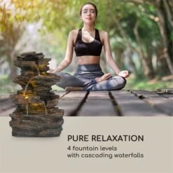 Messina Kaskadenbrunnen Solarbrunnen Gartenbrunnen Akku Solarpanel LED -Heimladen 10034734 yy 0004 logo Blumfeldt Messina Kaskadenbrunnen