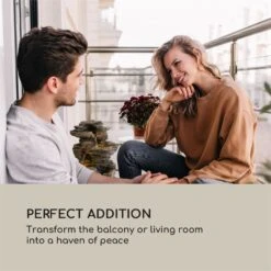 Messina Kaskadenbrunnen Solarbrunnen Gartenbrunnen Akku Solarpanel LED -Heimladen 10034734 yy 0006 logo Blumfeldt Messina Kaskadenbrunnen