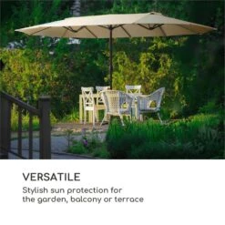 Twin Peaks Sonnenschirm Sonnenschutz 456 X 245 X 268 Cm Polyester -Heimladen 10034740 yy 0005 logo Blumfeldt Twin Peaks Sonnenschirm creme