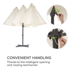 Twin Peaks Sonnenschirm Sonnenschutz 456 X 245 X 268 Cm Polyester -Heimladen 10034740 yy 0008 logo Blumfeldt Twin Peaks Sonnenschirm creme