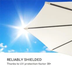 Belo Horizonte Sonnenschirm Sonnenschutz Ø 292cm Polyester Wasserabweisend Inkl. Standbasis Creme -Heimladen 10034743 yy 0008 logo blumfeldt Belo Horizonte Sonnenschirm creme