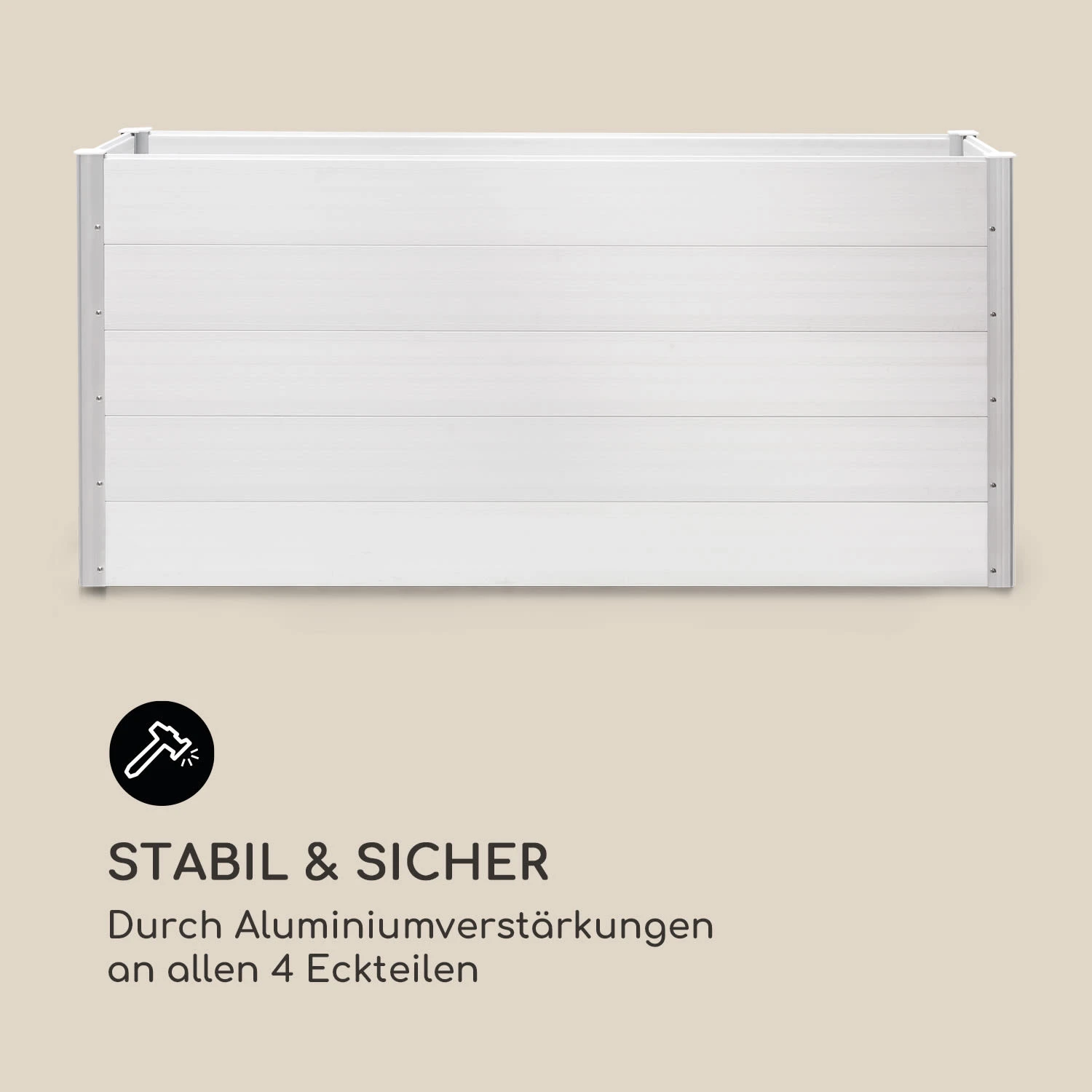 Nova Grow Gartenbeet 195 X 91 X 50 Cm WPC Holzoptik Weiß 10 Nova Grow Gartenbeet 195 X 91 X 50 Cm WPC Holzoptik Weiß – Bild 8