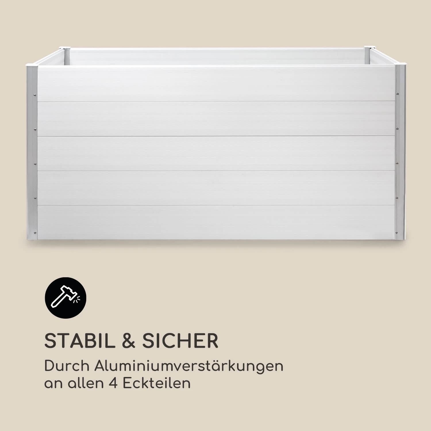 Nova Grow Gartenbeet 195 X 91 X 100 Cm WPC Holzoptik Weiß 10 Nova Grow Gartenbeet 195 X 91 X 100 Cm WPC Holzoptik Weiß – Bild 8