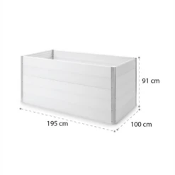 Nova Grow Gartenbeet 195 X 91 X 100 Cm WPC Holzoptik Weiß 19 Nova Grow Gartenbeet 195 X 91 X 100 Cm WPC Holzoptik Weiß -Heimladen 10034752 yy 0009 logo Blumfeldt Nova Grow Gartenbeet 195x91x100cm reedit