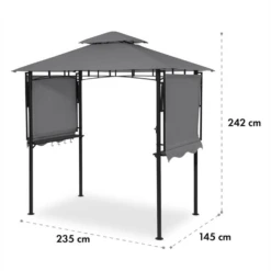 Steakhouse Wings Pavillon 244x260x152cm 160 G/m² PE Flammhemmend Stahl -Heimladen 10034765 yy 0010 logo Blumfeldt Steakhouse Wings Pavillon dunkelgrau