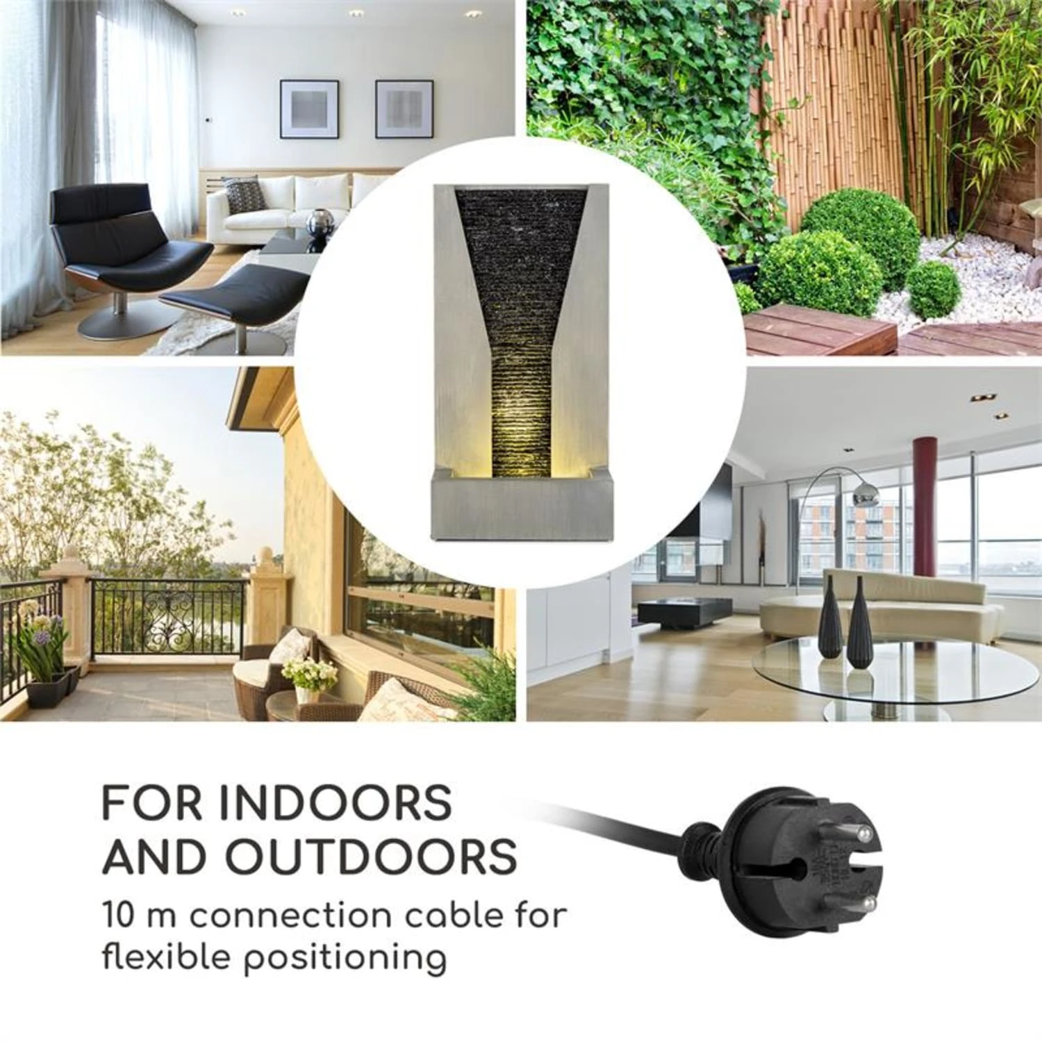 Riverrun Gartenbrunnen Zimmerbrunnen Indoor Outdoor 12W Pumpe LED-Ring 5 Riverrun Gartenbrunnen Zimmerbrunnen Indoor Outdoor 12W Pumpe LED-Ring – Bild 3