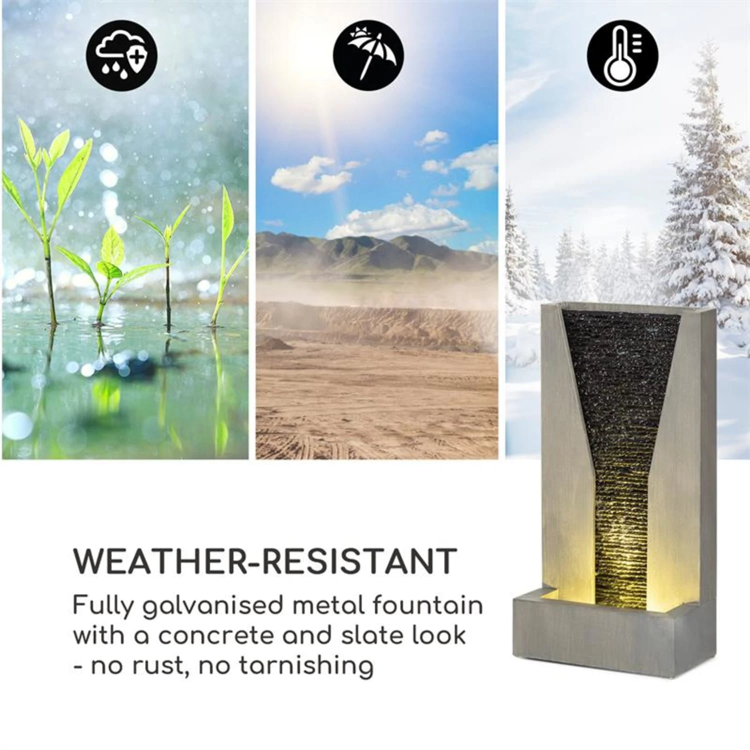 Riverrun Gartenbrunnen Zimmerbrunnen Indoor Outdoor 12W Pumpe LED-Ring 8 Riverrun Gartenbrunnen Zimmerbrunnen Indoor Outdoor 12W Pumpe LED-Ring – Bild 6