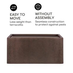 Solid Grow Rust Pflanzgefäß 80 X 38 X 38 Cm Fibreclay Rostfarben -Heimladen 10034788 yy 0007 logo Blumfeldt Solid Grow Rust Pflanzgefaess 80x38x38cm