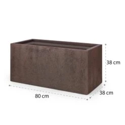 Solid Grow Rust Pflanzgefäß 80 X 38 X 38 Cm Fibreclay Rostfarben -Heimladen 10034788 yy 0009 logo Blumfeldt Solid Grow Rust Pflanzgefaess 80x38x38cm