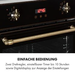 Elizabeth Einbaubackofen Retro 2200 Watt 70l Messingoptik Display -Heimladen 10034880 de 0005 logo