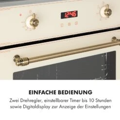 Elizabeth Einbaubackofen Retro 2200W 70L 50 - 250 °C Timer Display -Heimladen 10034881 de 0005 logo