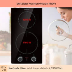 Kochheld Doppel-Induktionskochfeld 2900W Dreh-Regler Glas Schwarz -Heimladen 10034946 de 0003 usp