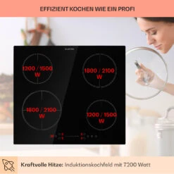 Virtuosa EcoAdapt Induktionskochfeld 4 Zonen 7200W Glas Schwarz -Heimladen 10034948 de 0003 usp
