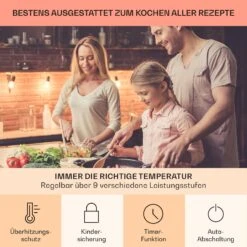 Virtuosa EcoAdapt Induktionskochfeld 4 Zonen 7200W Glas Schwarz -Heimladen 10034948 de 0005 usp