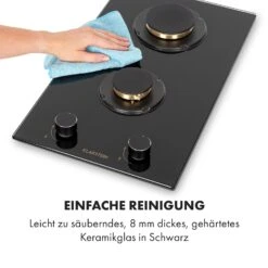 Goldflame Domino Gaskochfeld 2-flammig Messing-Brenner Glaskeramik -Heimladen 10034971 de 0008 logo