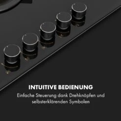 Goldflame 5 Gaskochfeld 5-flammig Messing-Brenner Glaskeramik Schwarz -Heimladen 10034973 de 0004 logo