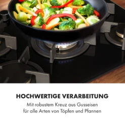 Goldflame 5 Gaskochfeld 5-flammig Messing-Brenner Glaskeramik Schwarz -Heimladen 10034973 de 0007 logo