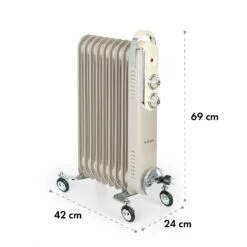 Thermaxx Retroheat Ölradiator 2000W Bodenrollen -Heimladen 10035080 yy 0008 logo Klarstein ThermaxxRetroheat oelradiator 2000W taupe