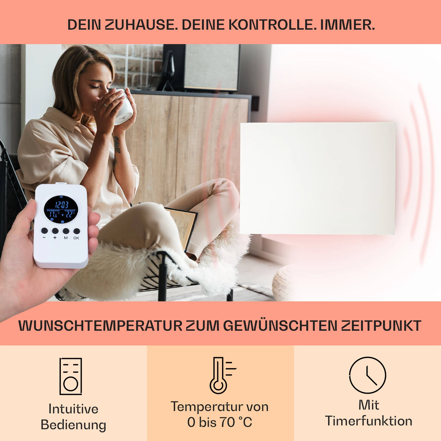 Wonderwall Air Infinite 580 Infrarotheizung 90x60cm 580W Fernbedienung 5 Wonderwall Air Infinite 580 Infrarotheizung 90x60cm 580W Fernbedienung – Bild 3