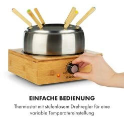 Bambus Fondue Edelstahl-Topf 800W -Heimladen 10035221 de 0005 logo
