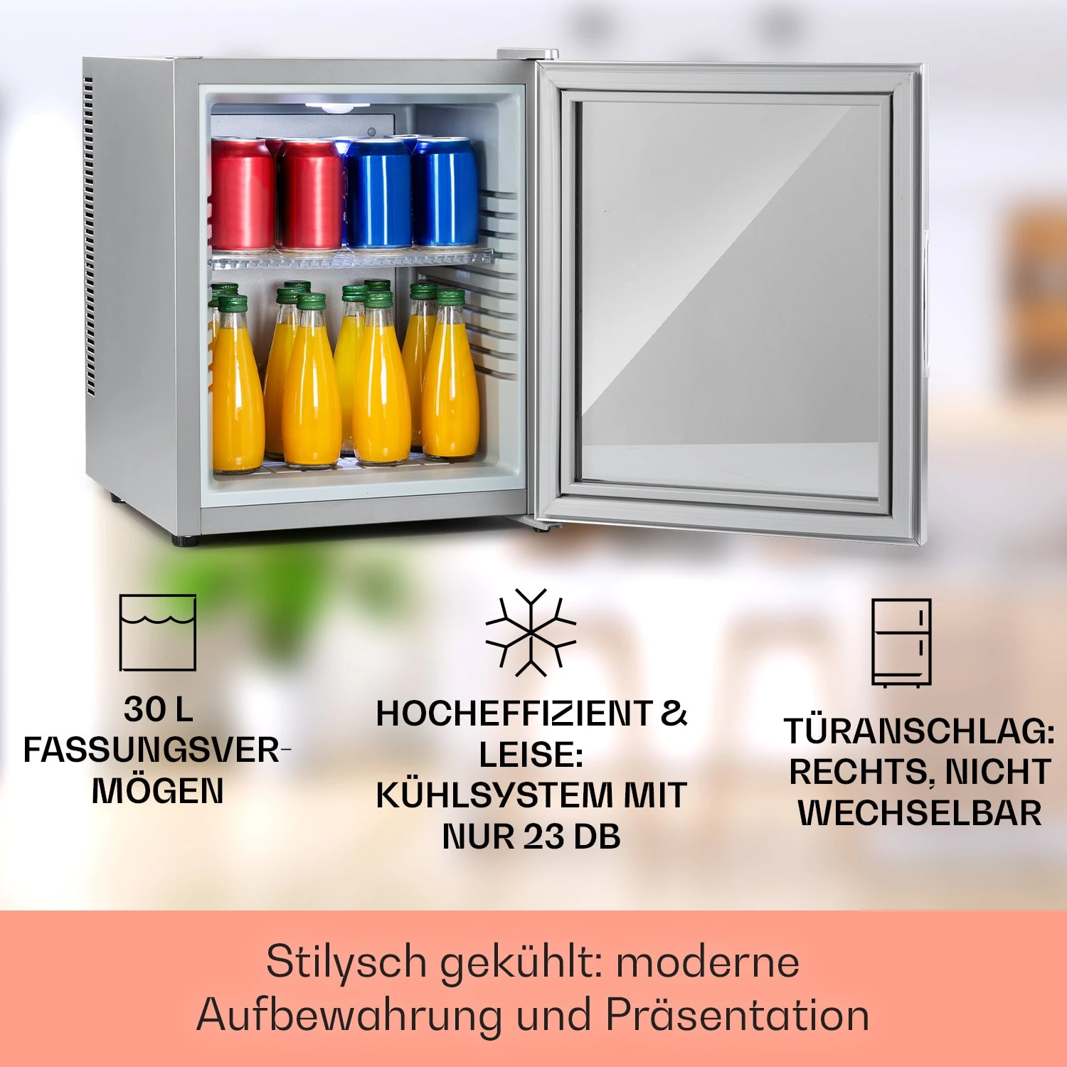 Brooklyn 32 Mini-Kühlschrank Glastür LED Ablage 4 Brooklyn 32 Mini-Kühlschrank Glastür LED Ablage – Bild 2